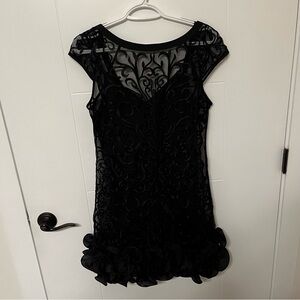 Jessica Simpson Black Ruffle Hem Dress